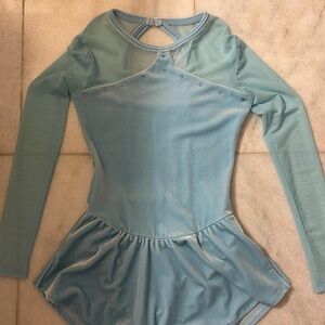 Kids Light Blue Long-Sleeve Dance Costume Dress